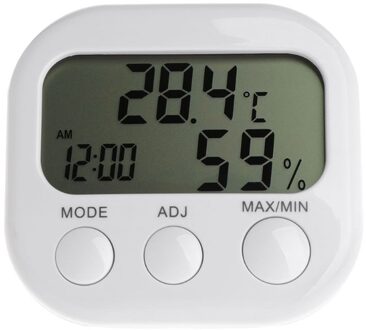 Digitale Lcd Thermometer Vochtigheid Meter Hygrometer Max Min Air Temperatuur Klok