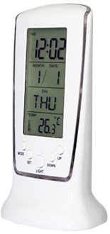 Digitale LED LCD Wekker Kalender Thermometer met Blauwe Achtergrondverlichting Bureauklok Klok Despertador