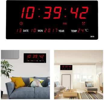 Digitale Led Scherm Wandklok Kalender Time Backlight Met Temperatuur Meter Thermometer Thuis Kantoor School Projectie Usb