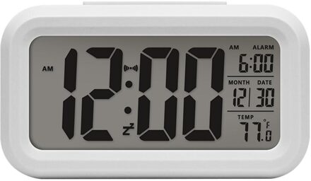 Digitale Led Wekker Backlight Controle Plastic Snooze Elektronische Kalender Thuis Kantoor Woonkamer Decoratie Leveranciers Gereedschap wit