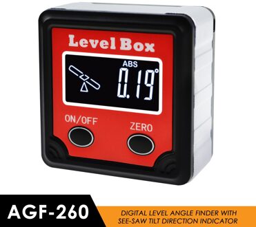 Digitale Level Hoekzoeker Bevel Box Magnetische Base 360deg (4 X 90deg) Inclinometer Gradenboog Gauge Tilt Richting Indicator AGF-260