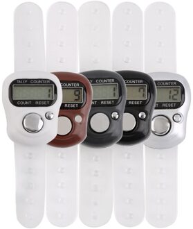 Digitale Mini Draagbare 5-Cijferige Lcd Elektronische Digitale Golf Sport Universele Vinger Hand Held Ring Telapparaat Kleur willekeurige