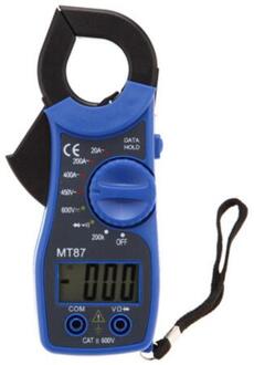 Digitale Multimeter Elektronische Stroomtang Ac/Dc Spanning Stroom Tester Lcd Digitale Stroomtang MT87 Blauw