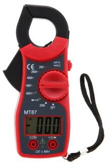 Digitale Multimeter Elektronische Stroomtang Ac/Dc Spanning Stroom Tester Lcd Digitale Stroomtang MT87 Rood