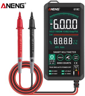 Digitale Multimeter Smart Screen Dc Analoge Bar True Rms Tester 6000 Telt Transistor Condensator Ncv Testers Meter 618B