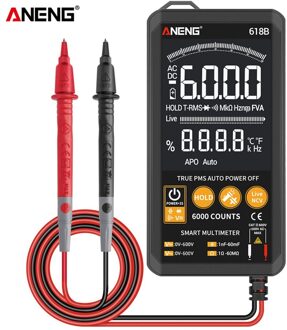 Digitale Multimeter Smart Screen Dc Analoge Bar True Rms Tester 6000 Telt Transistor Condensator Ncv Testers Meter 618C