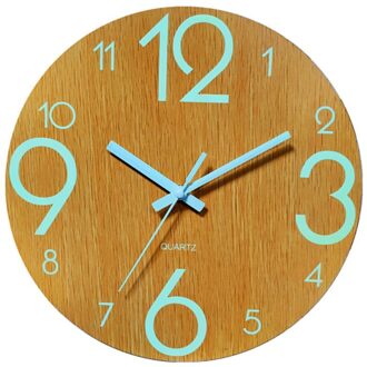 Digitale Nummer Wandklok 3D Stille Klok Glow Dark Acryl Lichtgevende Opknoping Klok Acryl Korte Rustige Wandklok licht Wood