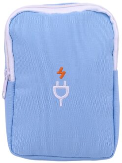 Digitale Opbergtas Mobiele Telefoon Datakabel Oplader Vingertoppen Pakket Leuke Rits Zak Draagbare Zip Lock Organizer Case blauw