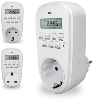 Digitale Outlet Programmeerbare Timer 7 Dag Slimme Indoor Timer Eu/Uk Outlet Timer Lichtschakelaar Timer Programmeerbare