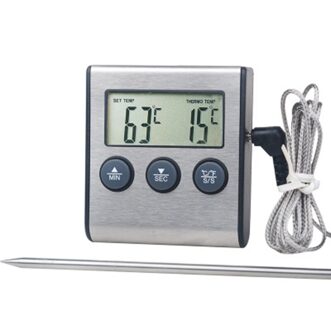 Digitale Oven Thermometers Draadloze Voedsel Koken Bbq Thermometer Lcd Barbecue Timer Probe Temperatuur Keuken Koken Tool