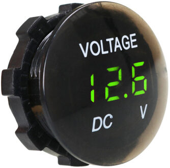Digitale Panel Voltmeter Led Display Elektrische Voltage Meter Volt Tester Waterdicht Voor Auto Motorfiets Boot Atv Vrachtwagen Dc 12V-24V groen