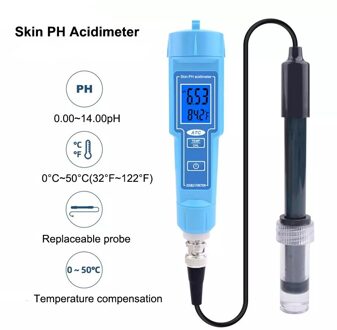 Digitale Pen Type Huid Ph Meter Hoge Precisie 2 In 1 Ph Temperatuur Tester Zuurweger Vervangbare Ph Probe Voor Vlees fruit Melk