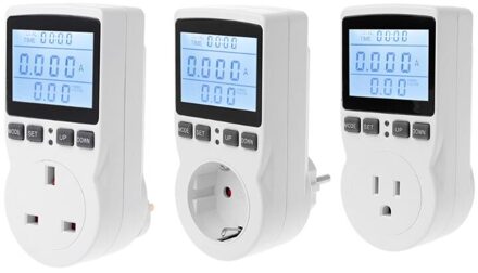 Digitale Power Meter Socket Eu/Us/Uk Plug Energy Meter Stroom Spanning Watt Elektriciteit Kosten Meten Monitor Power analyzer Ele EU plug