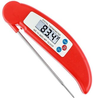 Digitale Probe Thermometer Opvouwbare Voedsel Bbq Vlees Oven Vouwen Keuken Thermometer Koken Water Olie Gereedschap Rood