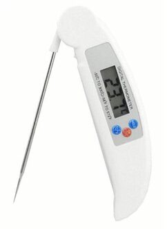Digitale Probe Thermometer Opvouwbare Voedsel Bbq Vlees Oven Vouwen Keuken Thermometer Koken Water Olie Gereedschap wit