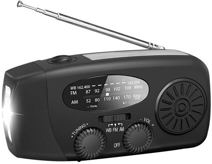 Digitale Radio Luidspreker Handheld Fm Radio Multifunctionele Radio Solar Usb Opladen Draagbare Mini Fm Radio Usb Tf MP3 Muziekspeler zwart