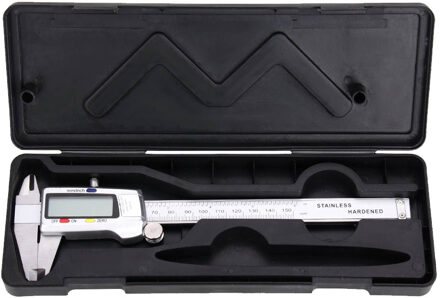 Digitale Schuifmaat Rvs 6 Inch 150Mm Elektronische Digitale Metalen Schuifmaat Micrometer Hoge Precisie Meetinstrumenten zilver met doos