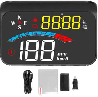 Digitale Snelheid Meter Auto Auto Speed Meter Universal Head Up Display Hud Hd Projector Waarschuwing Functie Monitor Auto Instrument