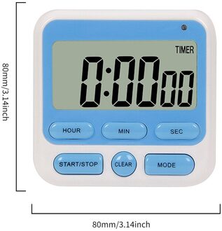 Digitale Stopwatch Keuken Koken Tellen Countdown Timer Alarm Herinnering Klok Timer Sterke Magneet Terug Voor Koken #38 Blauw
