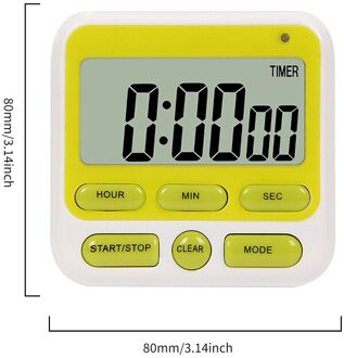 Digitale Stopwatch Keuken Koken Tellen Countdown Timer Alarm Herinnering Klok Timer Sterke Magneet Terug Voor Koken #38 groen