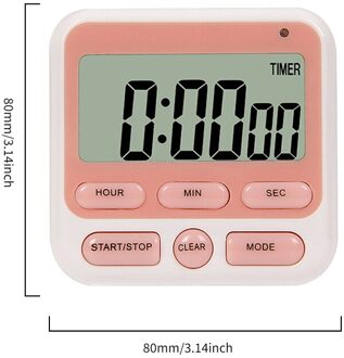 Digitale Stopwatch Keuken Koken Tellen Countdown Timer Alarm Herinnering Klok Timer Sterke Magneet Terug Voor Koken #38 Roze