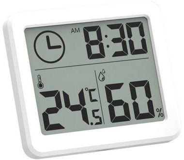 Digitale Temperatuur Vochtigheid Klok Grote Lcd Elektronische Thermometer Hydrometer Meter Met Stand