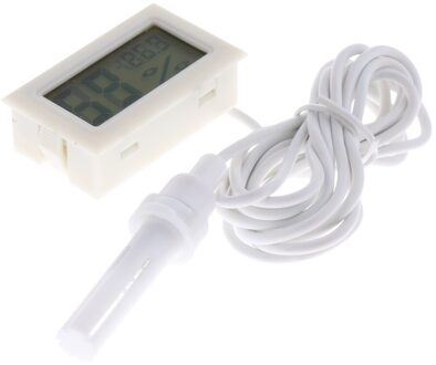Digitale Temperatuur Vochtigheid Thermometer Hygrometer Voor Vivarium Reptiel wit met Probe