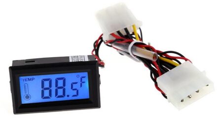 Digitale Thermometer Lcd Meter Gauge Detector Pc Auto Mod C/F Molex Panel Mount