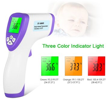 Digitale Thermometer Non-contact Infrarood Thermometer Voorhoofd Lichaamstemperatuur Meten 3-Kleuren Achtergrondverlichting Koorts Alarm Voor Volwassenen