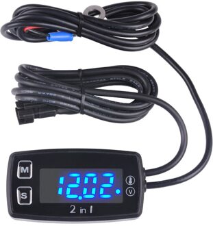 Digitale Thermometer Voltmeter Temperatuur Meter For A Pit Bike Atv Buiten Atv Buitenboordmotor Zweefvliegtuig Grasmaaier Boot Marine TM008