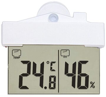 Digitale Transparant Home Etalage Thermometer Hygrometer Indoor Outdoor Temperatuur Indoor Vochtigheid Meter Station Met Suc