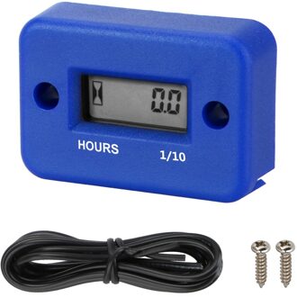 Digitale Urenteller Motor Gauge Urenteller Lcd Display Waterdicht Voor Motorfiets Atv Benzine Marine Sneeuwscooter Blauw