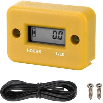 Digitale Urenteller Motor Gauge Urenteller Lcd Display Waterdicht Voor Motorfiets Atv Benzine Marine Sneeuwscooter geel