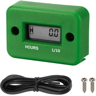 Digitale Urenteller Motor Gauge Urenteller Lcd Display Waterdicht Voor Motorfiets Atv Benzine Marine Sneeuwscooter groen