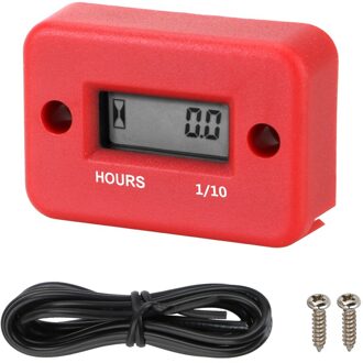 Digitale Urenteller Motor Gauge Urenteller Lcd Display Waterdicht Voor Motorfiets Atv Benzine Marine Sneeuwscooter Rood