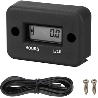 Digitale Urenteller Motor Gauge Urenteller Lcd Display Waterdicht Voor Motorfiets Atv Benzine Marine Sneeuwscooter zwart