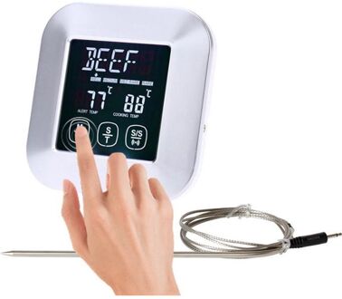 Digitale vlees - barbecue thermometer met sonde Wit