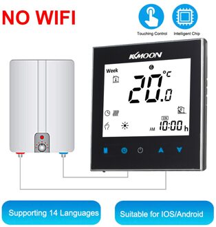 Digitale Water/Gas Boiler Verwarming Thermostaat met WiFi Connection & Voice Control Energiebesparing met Google Home/IFTTT Bliack nee WiFi