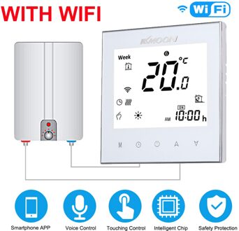Digitale Water/Gas Boiler Verwarming Thermostaat met WiFi Connection & Voice Control Energiebesparing met Google Home/IFTTT wit met WiFi