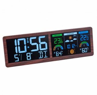 Digitale weerstation met radio-gestuurde klok "Hout"
