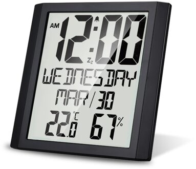 Digitale Wekker Indoor Thermometer Hygrometer Muur Bureau Tafel Klok Multifunctionele Huishouden Kantoor Decoratie