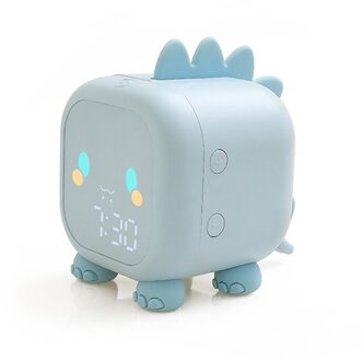 Digitale Wekker Kinderen Voor Slaapkamer Met Temperatuur Alarm Systeem Led Cartoon Wekker Voice Control Digitale Voice Tijd licht blauw