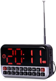 Digitale Wekker Led Display Radio Muziek MP3 Speaker Reizen Snooze Func Draadloze Antenne Office Home Voor Ouder De Aged Zilver