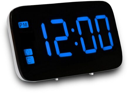 Digitale Wekker Led Spiegel Elektronische Klokken Multifunctionele Groot Lcd-scherm Digitale Tafel Klok Met Kalender 5in Scherm Blauw