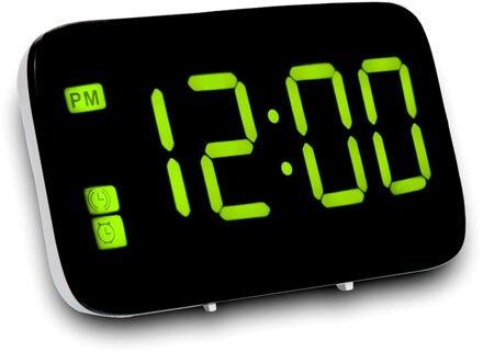 Digitale Wekker Led Spiegel Elektronische Klokken Multifunctionele Groot Lcd-scherm Digitale Tafel Klok Met Kalender 5in Scherm Groen