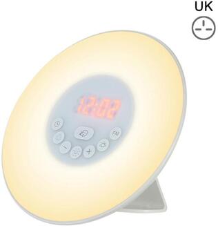 Digitale Wekker Natuurlijke Wake Up Led Light Despertador Zonsondergang Zonsopgang Snooze Fm Radio Led Lamp Elektronische Bureau Klokken