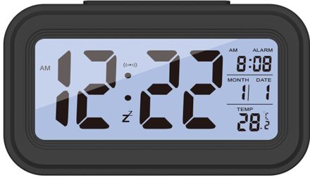 Digitale Wekker Snooze Talking Klok Draagbare Temperatuur Lcd Display Wekker Kantoor Tafel Student Kids Klok 40% Off zwart