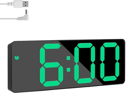 Digitale Wekker Spiegel Led Klok Nachtverlichting Digitale Alarm Snooze Display Tijd Tafel Desktop Klok Lamp Home Decor