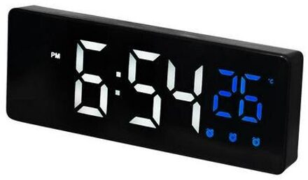 Digitale Wekker Spiegel Led Tafel Klokken Met Thermometer Multifunctionele Klok Vierkante Rechthoek Multifunctionele Bureau klok 1