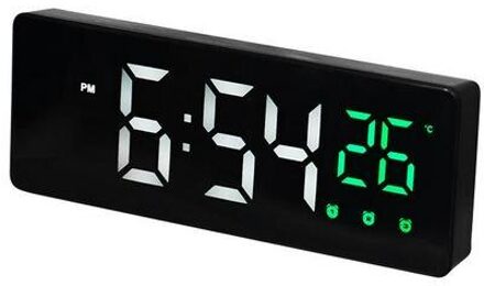 Digitale Wekker Spiegel Led Tafel Klokken Met Thermometer Multifunctionele Klok Vierkante Rechthoek Multifunctionele Bureau klok 2